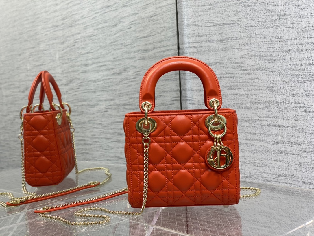 Mini Lady Dior Bag Red Cannage Lambskin